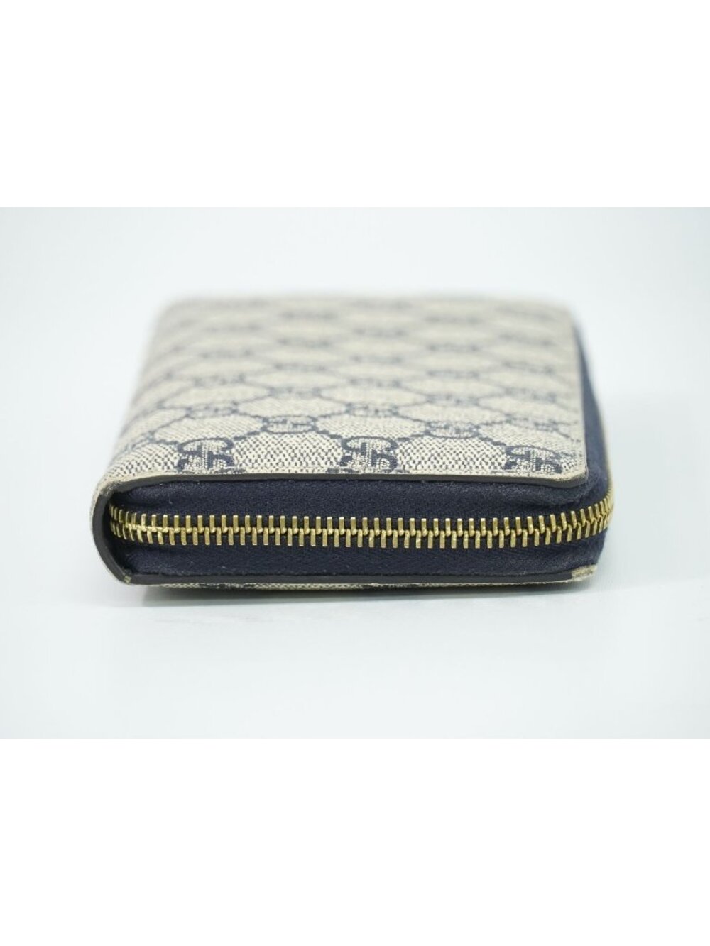 Gucci GG Supreme Zip Around Wallet Navy Vintage - Picture 4 of 9